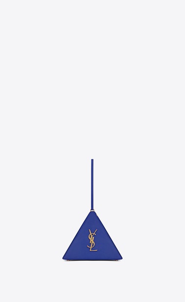 Pyramiden-Clutch aus blauviolettem Leder